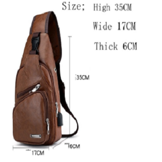 Picture of Men's fashion Men's Chest Bag Crossbody Men's Bag(Brown)