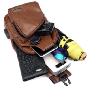 Picture of Men's fashion Men's Chest Bag Crossbody Men's Bag(Brown)