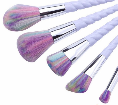 Picture of 10 Pcs/Set Rainbow Color Unicorns Makeup Brushes Sets Foundation Powder Cosmetic Vegan Makeup Brush Set For Women'S Makeup - Makeup Combo Set(Unicorn)