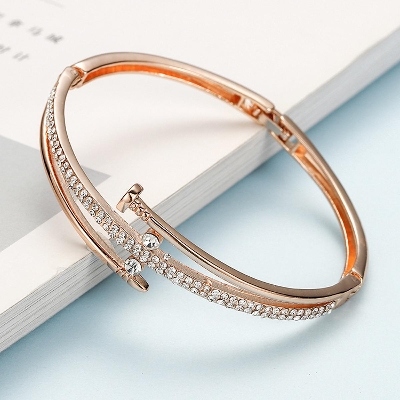 Picture of Nail Bracelet Women's Jewelry Alloy Bracelet Handicraft for women's fashion(Rose Gold)