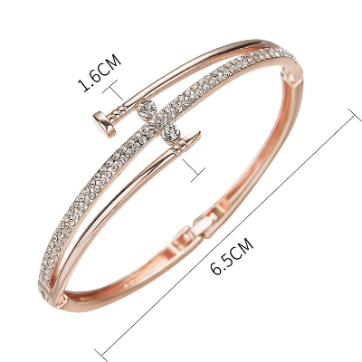 Picture of Nail Bracelet Women's Jewelry Alloy Bracelet Handicraft for women's fashion(Rose Gold)