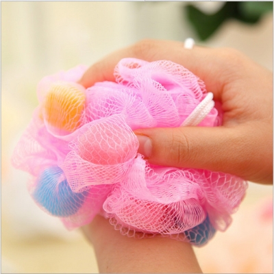 Picture of Comfortable sponge bath flower with lanyard bath ball soft bath wipe bath ball toiletries(Multicolor)
