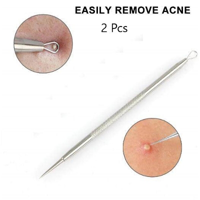 Picture of Blackhead Remover Tool Acne Pimple Spot Extractor Pin - Silver 2 Pieces(Face)