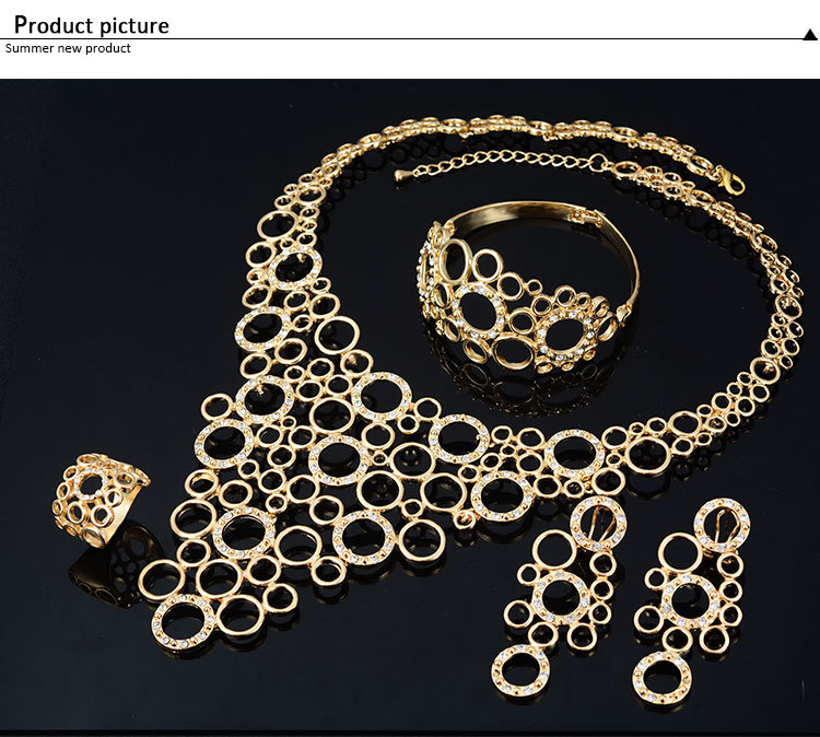 Picture of Trendy fashion retro accessories four-piece set European and American crystal jewelry sets for women's fashion(Same as Picture)