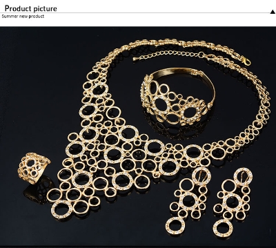 Picture of Trendy fashion retro accessories four-piece set European and American crystal jewelry sets for women's fashion(Same as Picture)
