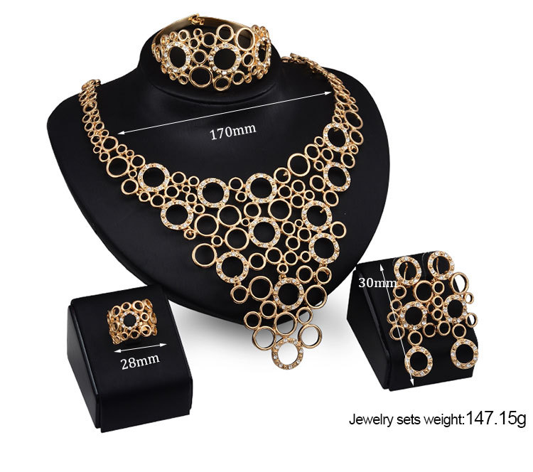Picture of Trendy fashion retro accessories four-piece set European and American crystal jewelry sets for women's fashion(Same as Picture)