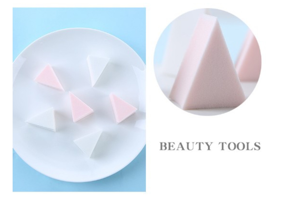 Picture of 25 Pieces soft triangles sponge makeup puff bag soaked water bigger skin soft puff(Random)