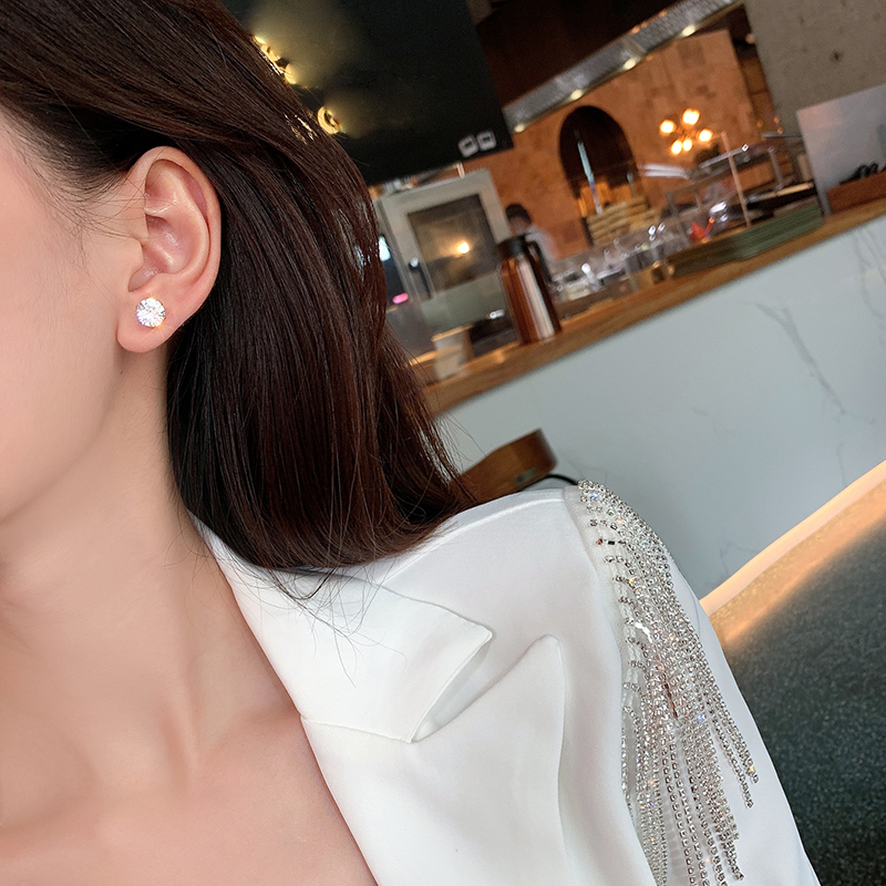 Picture of Otle clamp integrated tassel chain earrings Korean temperament Earring for Women Fashion(Silver)