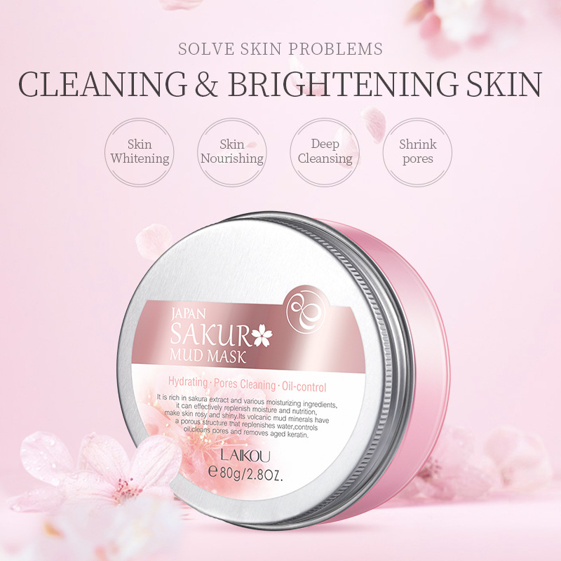 Picture of Laikou Japan Sakura Deep Cleansing Mud face pack Mask- 80G - Black Mask(Face)
