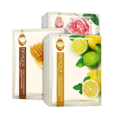 Picture of Bioaqua facial mask honey rose lemon extraction plant fruit Natural Moisturizing beauty facial masks face mask(Face)