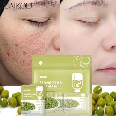 Picture of LAIKOU 12 Pcs/Set Mung Bean facial Mud Mask Set for Deep Clean 12*5g - Face Mask - Face Mask(Face)