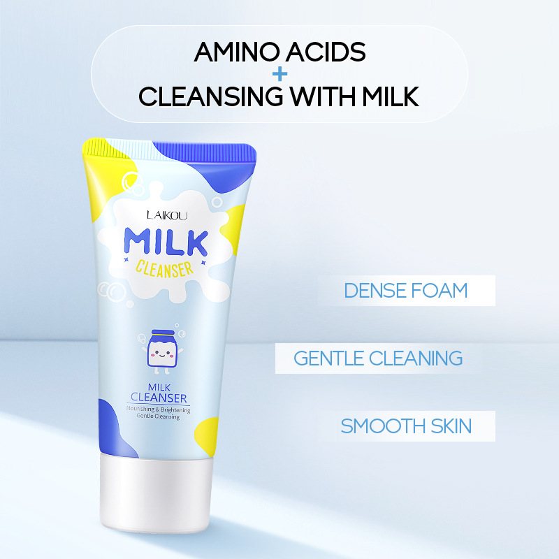 Picture of LAIKOU Milk Moisturizing Deep Cleaning Facial Cleanser- 50g(White-Milk)