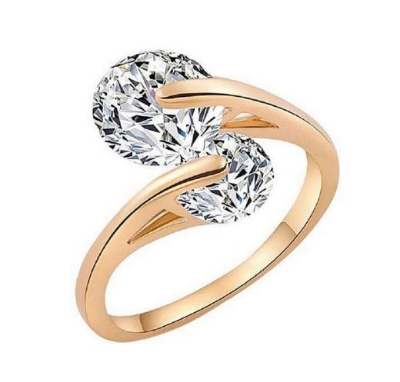 Picture of Golden Adjustable Stainless Stell Finger Ring For Women Fashion(Gold)
