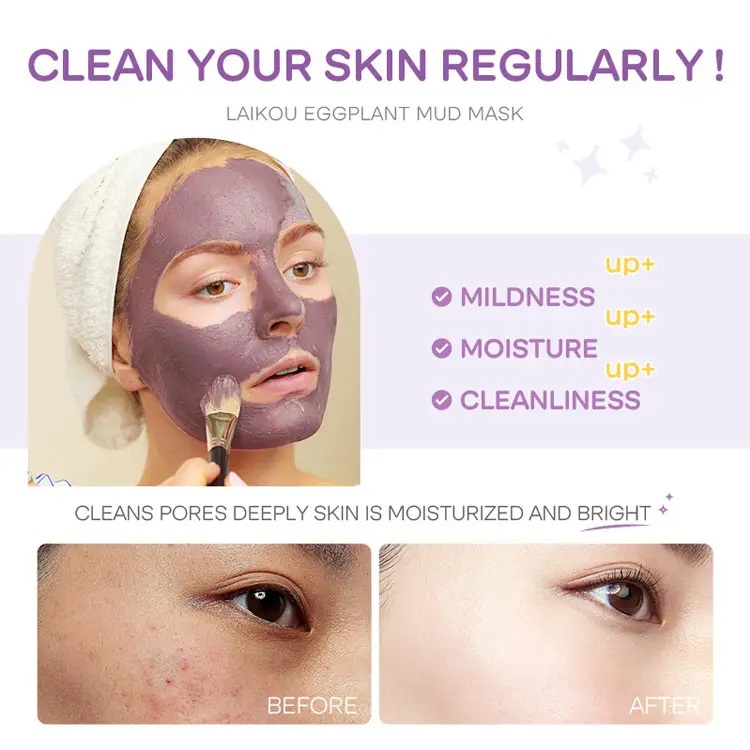 Picture of LAIKOU 5 Pcs/Set Eggplant Deep Cleansing Mud Mask for Face- 5g/Each(5 Pcs/Set-Eggplant)