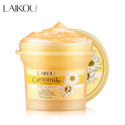 Picture of LAIKOU chamomile exfoliating scrub facial scrub gel 120g to dead skin cleaning pores moisturizing(Chamomile)