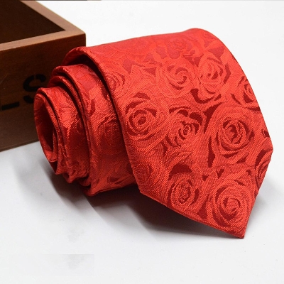 Picture of Rose Red Colour Professional Formal Tie for Men- 8cm(Red)