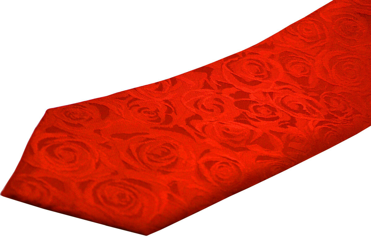 Picture of Zipper System Men's Business Professional Formal Ties Red Flower Shape Men Tie- Zipper(Red)