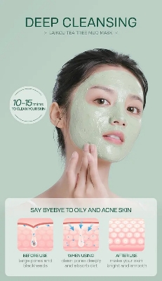 Picture of Laikou 12 Pcs/Set Deep Cleansing Oil Control Anti Acne Tea Tree Mud Mask(Tea Tree)