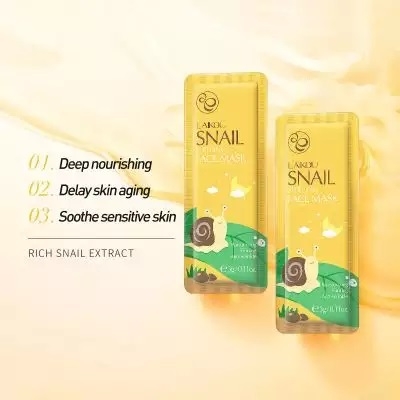 Picture of LAIKOU 20 Pcs/Set Snail Sleeping Face Mask- 3g*20 Pieces(Snail)