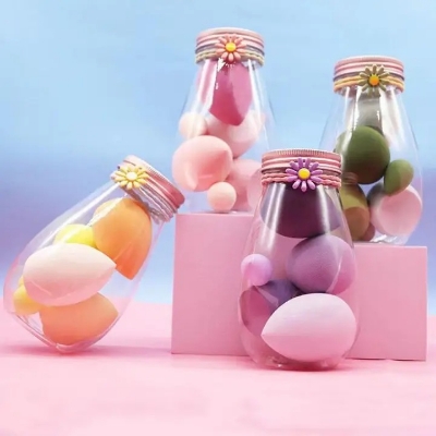 Picture of 6 Pcs/Set Beauty Blender Powder Puff Set with Jar puff set- Multicolour(Multicolor)