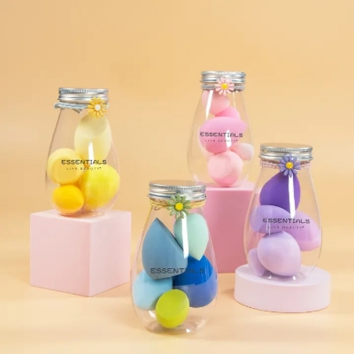 Picture of 6 Pcs/Set Beauty Blender Powder Puff Set with Jar puff set- Multicolour(Multicolor)