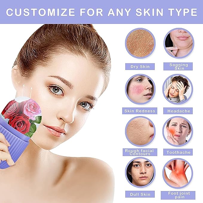 Picture of Home Use Skin Care Tool Facial Massage Silicone Face Ice Cooling Globe Roller for Lifting Facial Ice Roller- Violet(Violet)