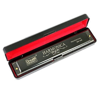 Picture of Dream Maker Type C Professional 24 Hole Harmonica- Black(Black)