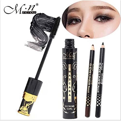 Picture of Menow Generation II Exquisite Design Extreme Curl Mascara with 2 pcs Eyeliner Pencil- M10006(Waterproof)