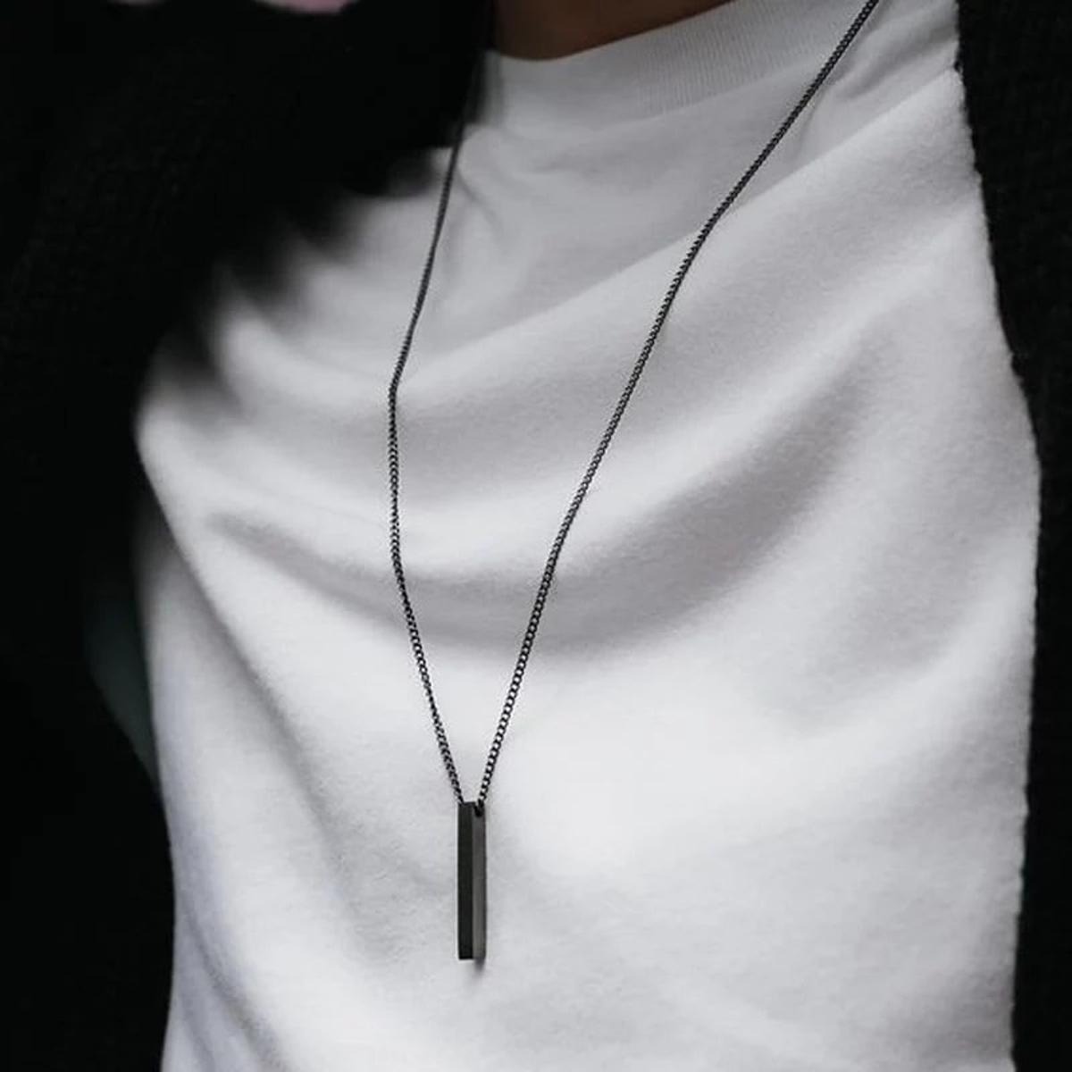 Picture of 1 Piece long Metal Stylish Hiphop Chain For Men(Black)