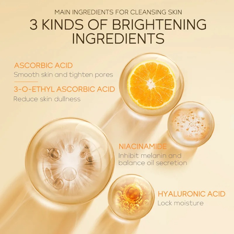 Picture of LAIKOU Deep Cleansing & Brightening Vitamin C Niacinamide Essence Cleasing Mousse Face Wash- 120ml(Vitamin C)
