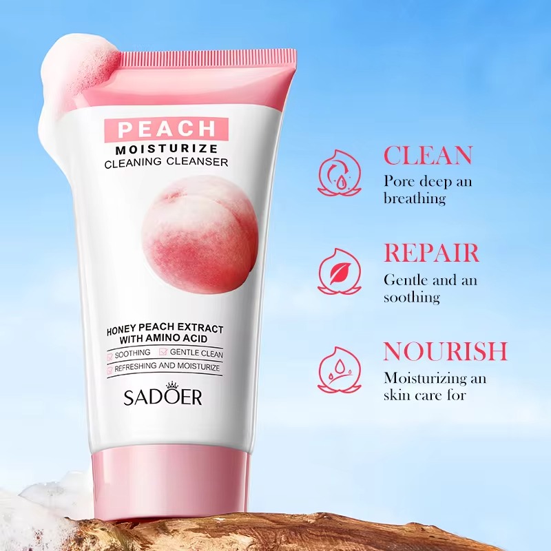 Picture of SADOER Honey Peach Extract with Amino Acid Face Cleanser- 150g(Peach)