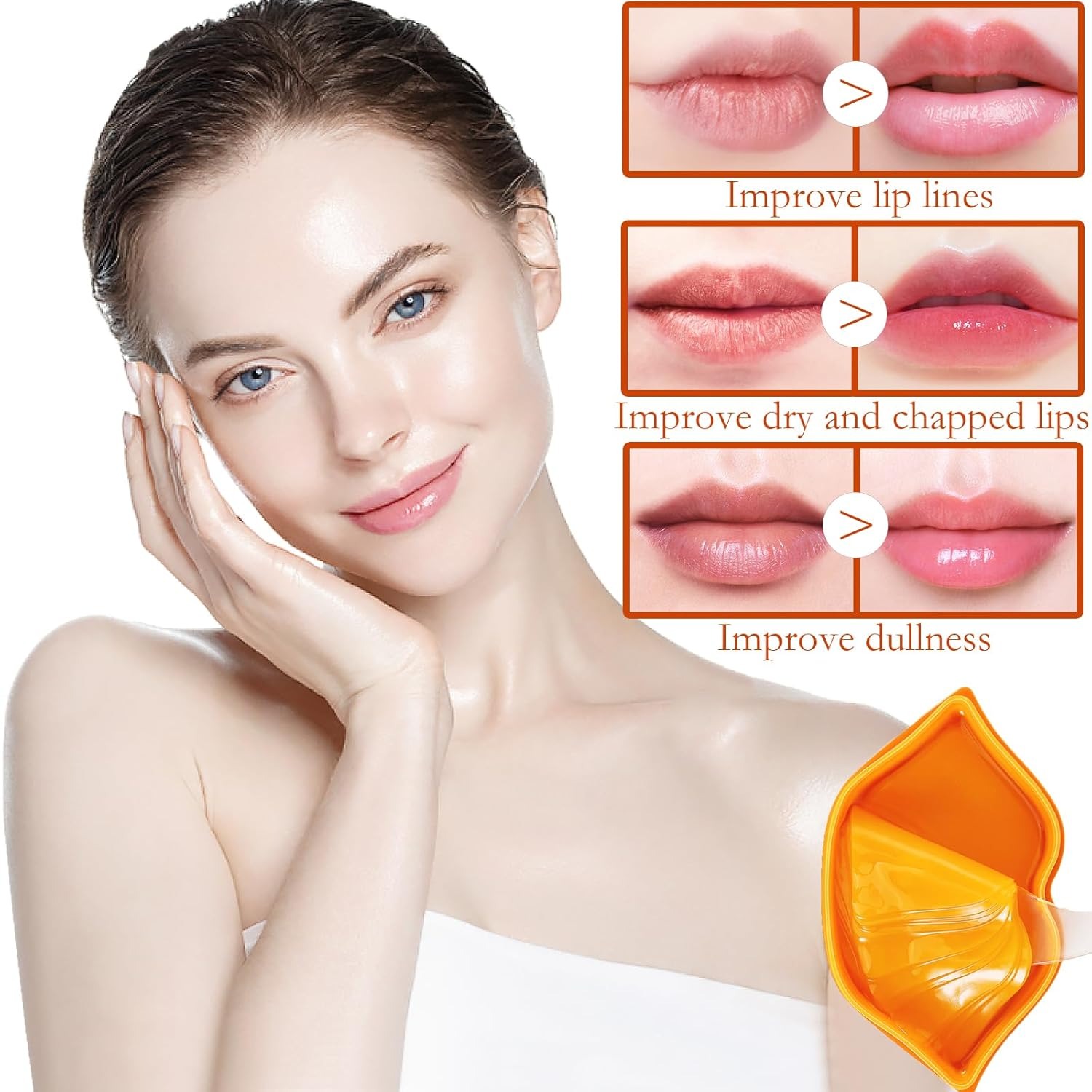 Picture of ZHIDUO Orange Extracted Moisturizing & Reapair Lip Mask- 20 Pcs(Lips)