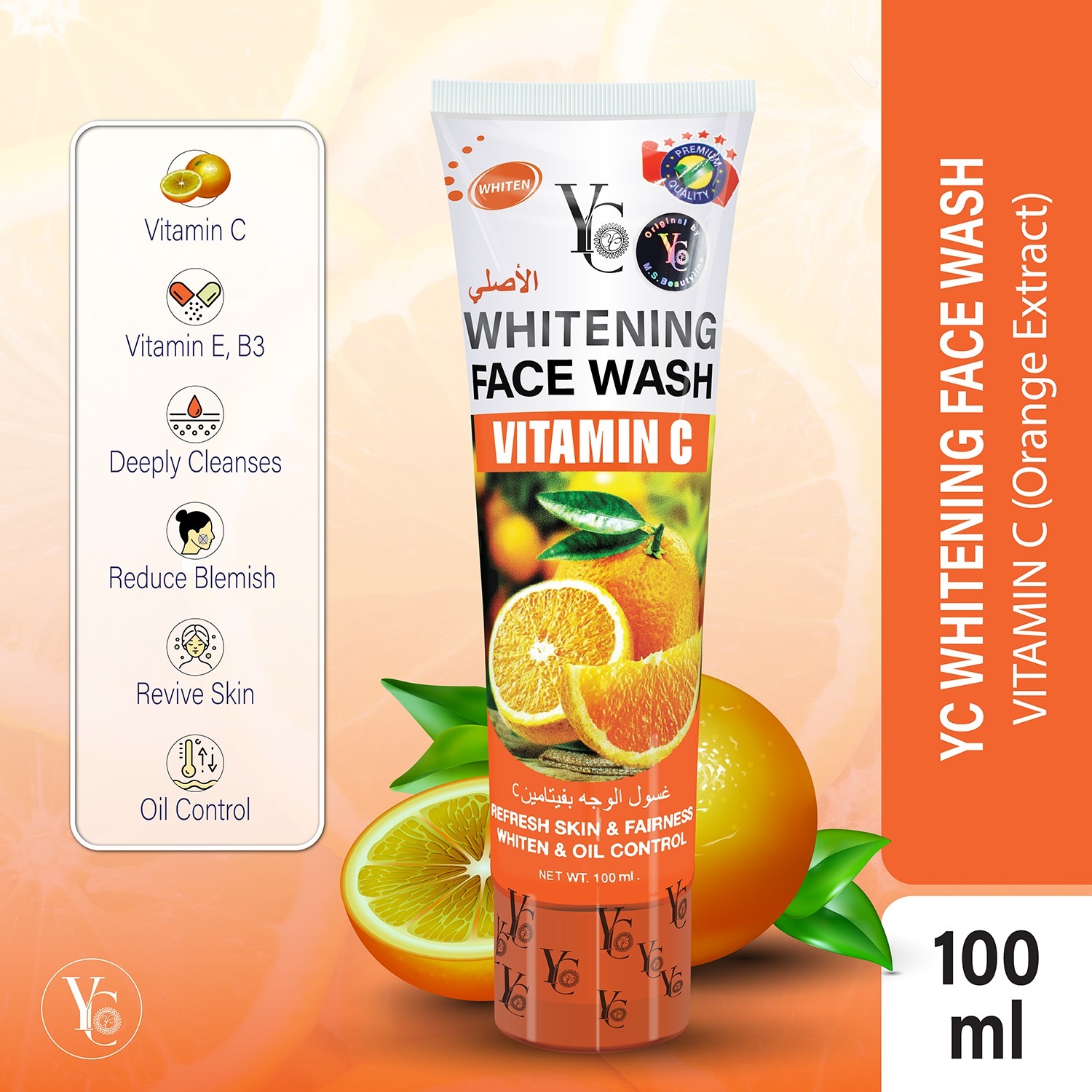 Picture of YC Whitaning Vitamin C Deep Cleansing Face Wash- 100ml(Vitamin C)