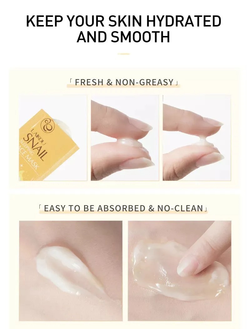 Picture of LAIKOU Moisturizing 15 Pcs/Set Snail Sleeping Face Mask- 3gX15 Pcs(Snail)