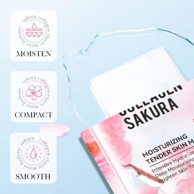 Picture of SADOER Collagen Sakura Moisturizing Tender Skin Face Sheet Mask- 25g(COLLAGEN)