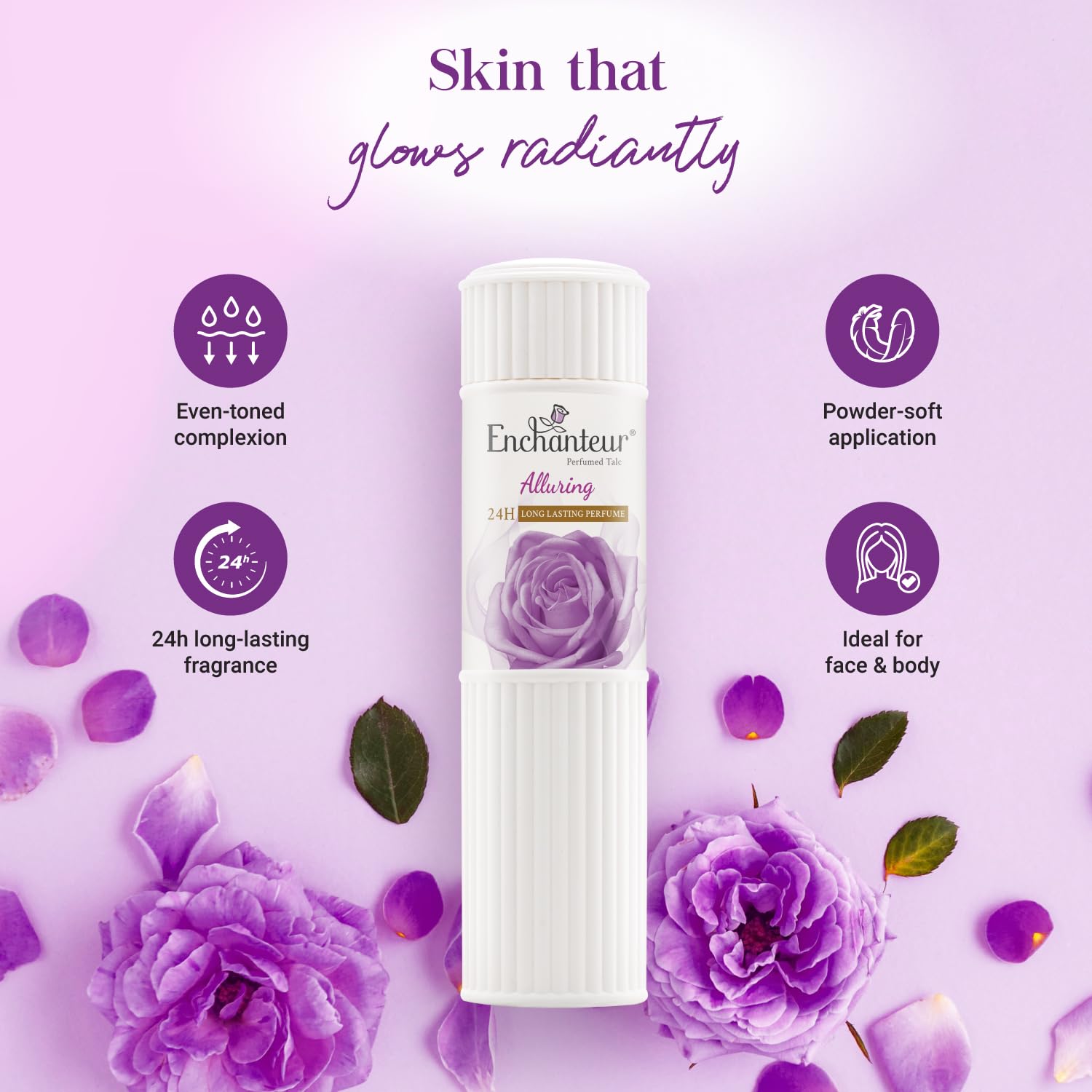 Picture of Enchanteur Perfumed Alluring Long Lasting Fragrance Telcum Powder- 250g(Alluring)