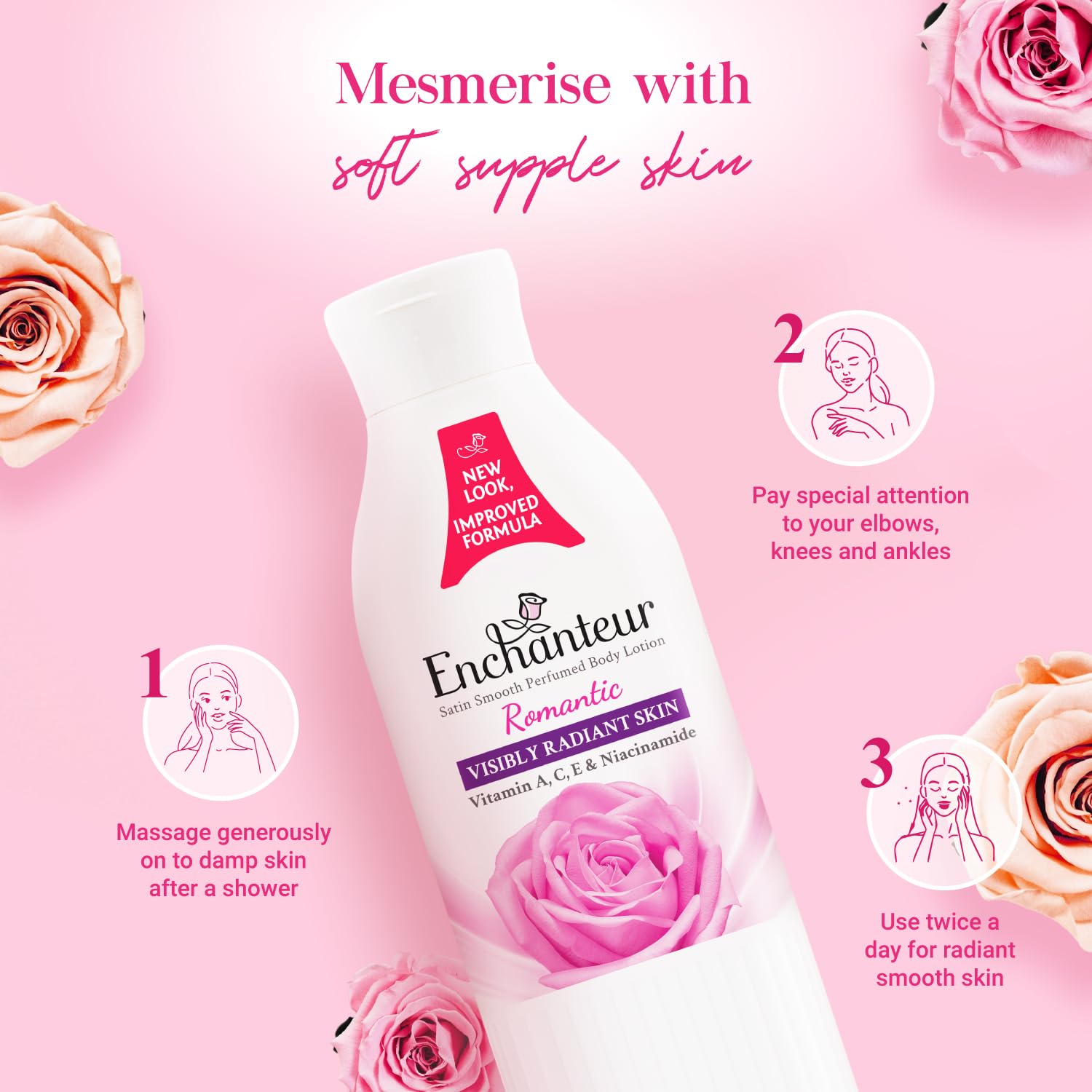 Picture of Enchanteur Satin Smooth Perfumed Romantic Lotion- 250ml(Romantic)