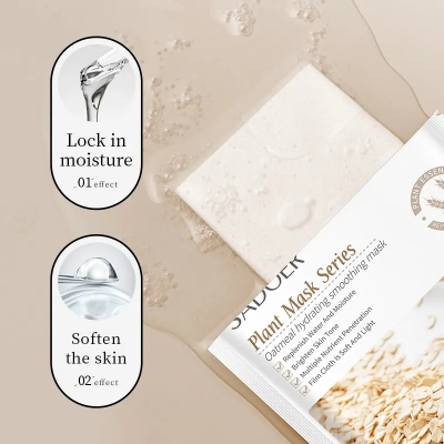 Picture of SADOER Oatmeal Hydrating Smoothing Face Sheet Mask- 25g(Oatmeal)