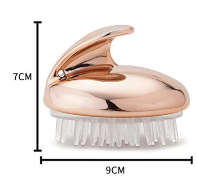 Picture of Soft plastic handle silicone head hair scalp massager cleaning hair brush(Multicolor)