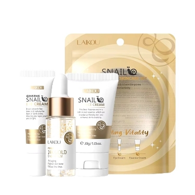Picture of LAIKOU Snail Revitalizing Sparkling Vaitality Skin Care 3 Pcs Set- 62g(Snail)