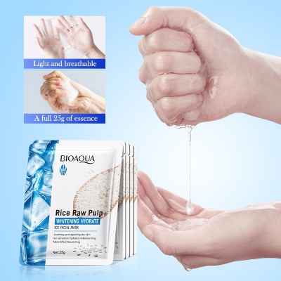 Picture of BIOAQUA Rice Raw Pulp Hydrating Ice Facial Sheet Mask- 25g(Rice)