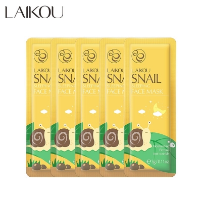 Picture of LAIKOU 5 Pcs/Set Snail Anti-Wrinkle & Firming Face Sleeping Mask- 3g/Each(Snail)
