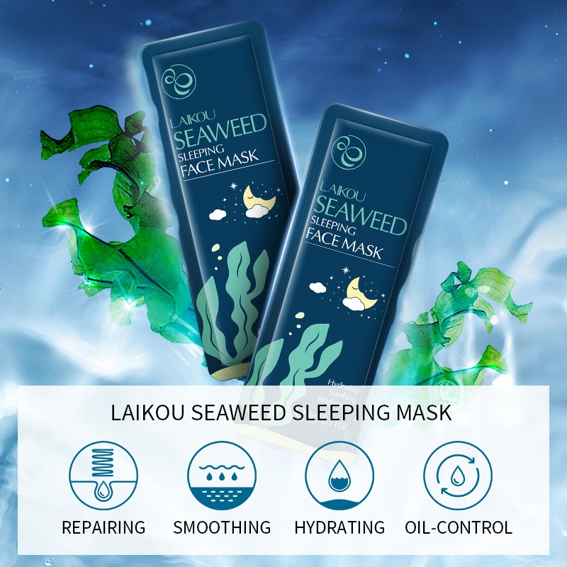 Picture of LAIKOU 5 Pcs/Set Seaweed Hydrating & Soothing Sleeping Mask- 3g/Each(Seaweed)