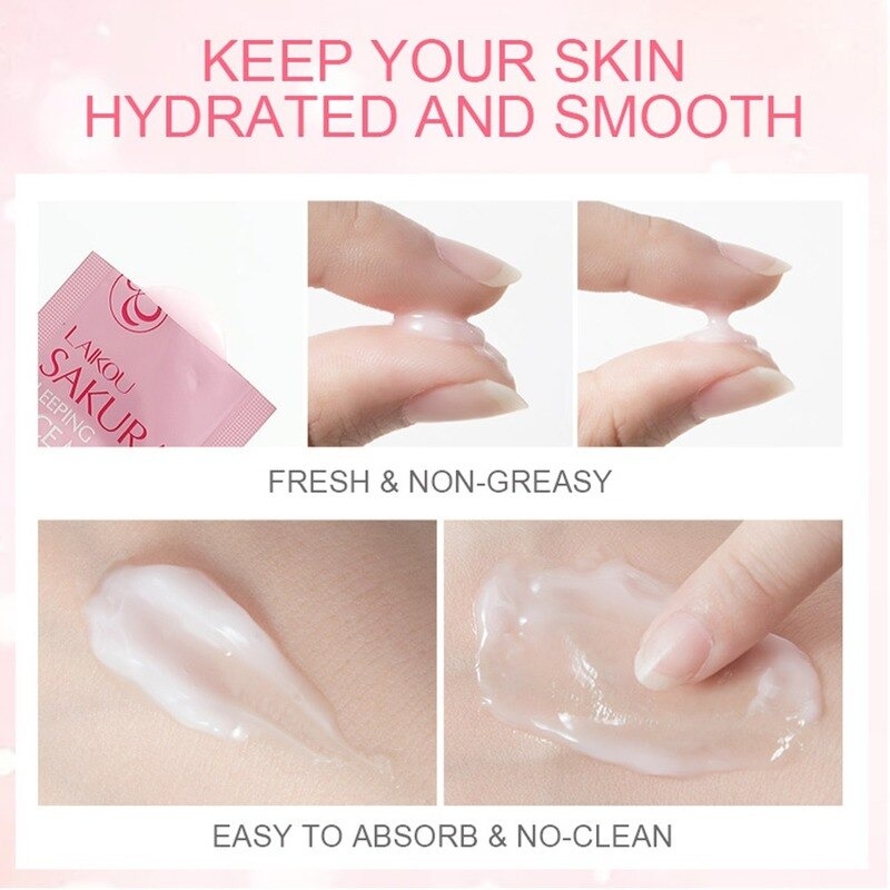 Picture of LAIKOU 5 Pcs/Set Sakura Moisturizing & Repairing Face Sleeping Mask- 3g/Each(Sakura)