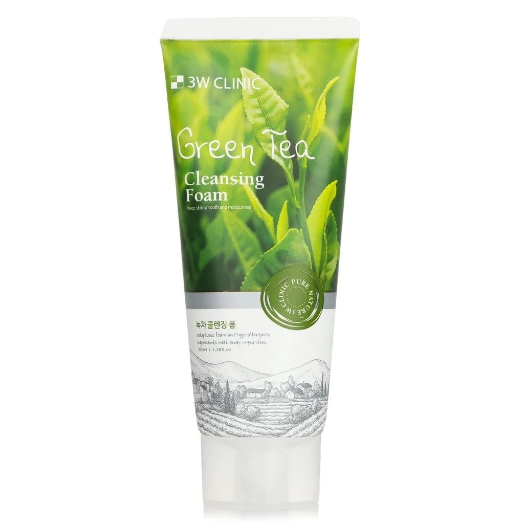 Picture of 3W Clinic Green Tea Moisturizing & Smooth Skin Cleansing Foam- Face Wash (100ml)(Green Tea)