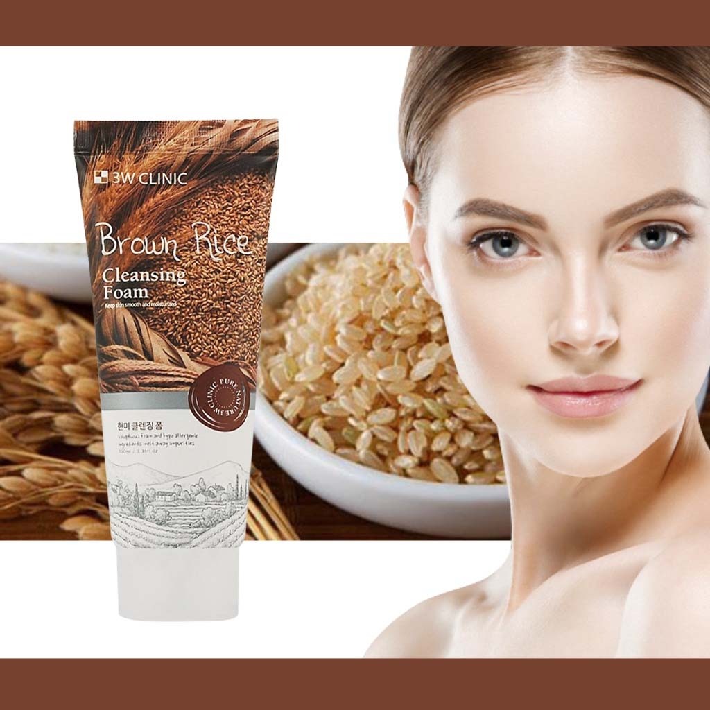 Picture of 3W Clinic Brown Rice Moisturizing & Smooth Skin Cleansing Foam- Face Wash (100ml)(Brown Rice)