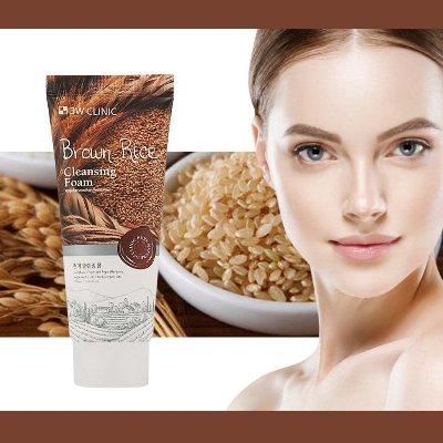 Picture of 3W Clinic Brown Rice Moisturizing & Smooth Skin Cleansing Foam- Face Wash (100ml)(Brown Rice)