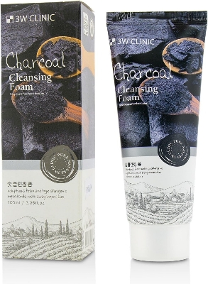 Picture of 3W Clinic Charcoal Moisturizing & Smooth Skin Cleansing Foam- Face Wash (100ml)(Charcoal)