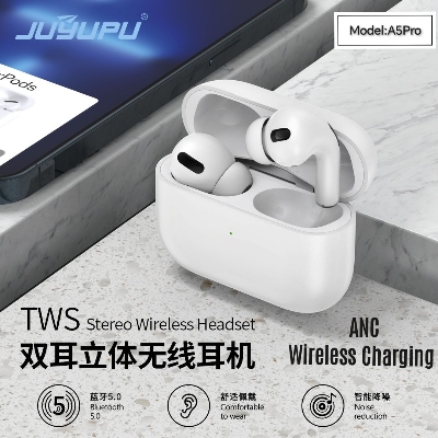 Picture of JUYUPU  A5Pro Earbuds_Airpods pro 2nd gen wireless charging_ANC TWS Earbuds - White_tws_earbuds,airpods(White)