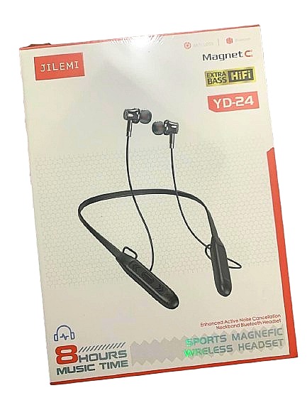 Picture of JILEMI YD-24 Neckband  wireless Bluetooth 5.0  headset neckband earphones sport magnetic headset in ear earbuds stereo headphones with mic for driving running headset(Black)